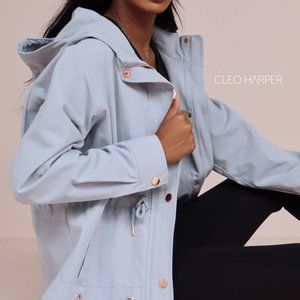 Cleo Harper Trek Anorak Jacket Gray Blue